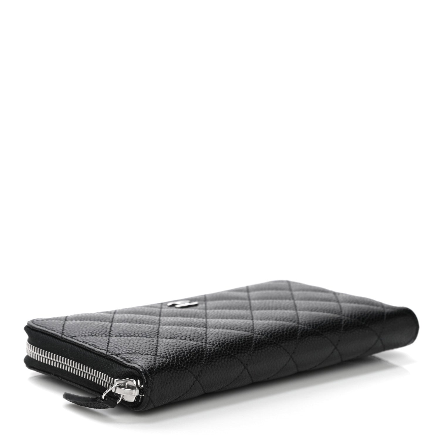 Chanel Caviar Quilted Large Gusset Zip Around Wallet Black 4 of 12