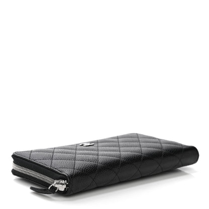 Chanel Caviar Quilted Large Gusset Zip Around Wallet Black 4 of 12