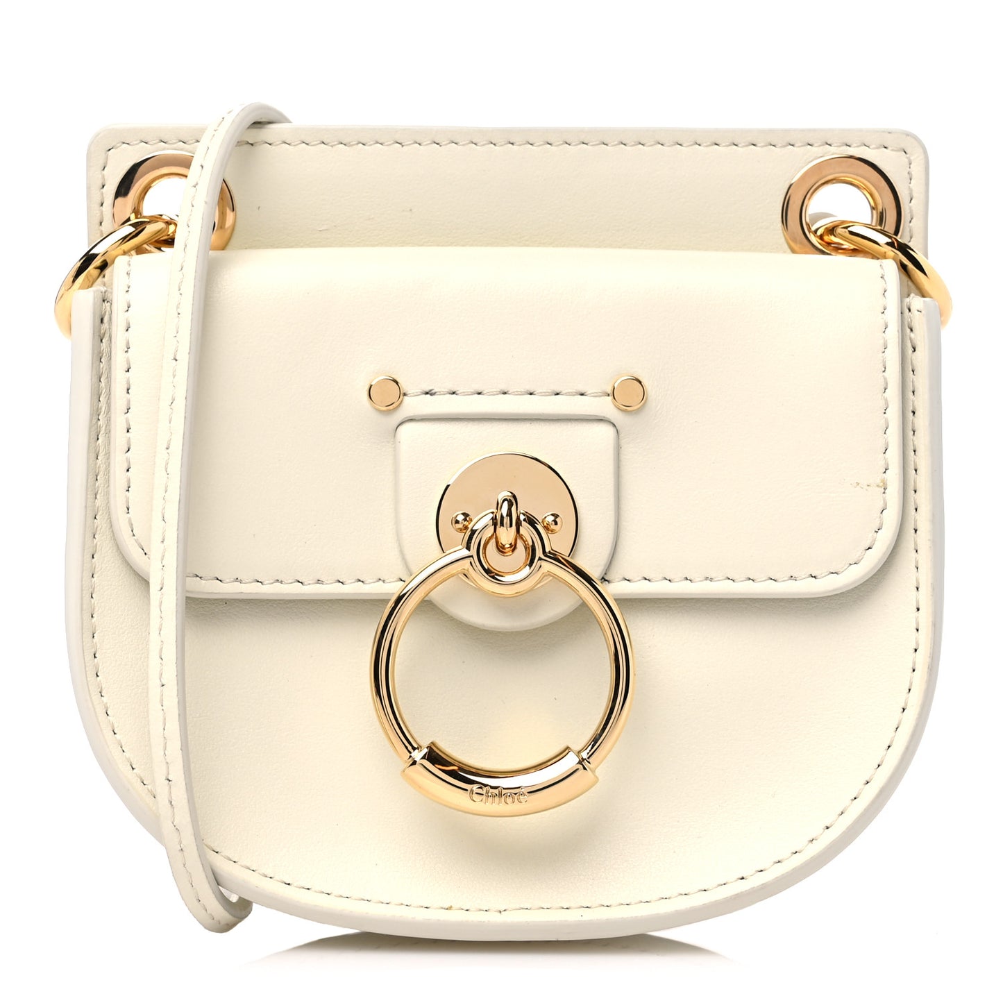 Calfskin Tess Mini Crossbody Bag Natural White