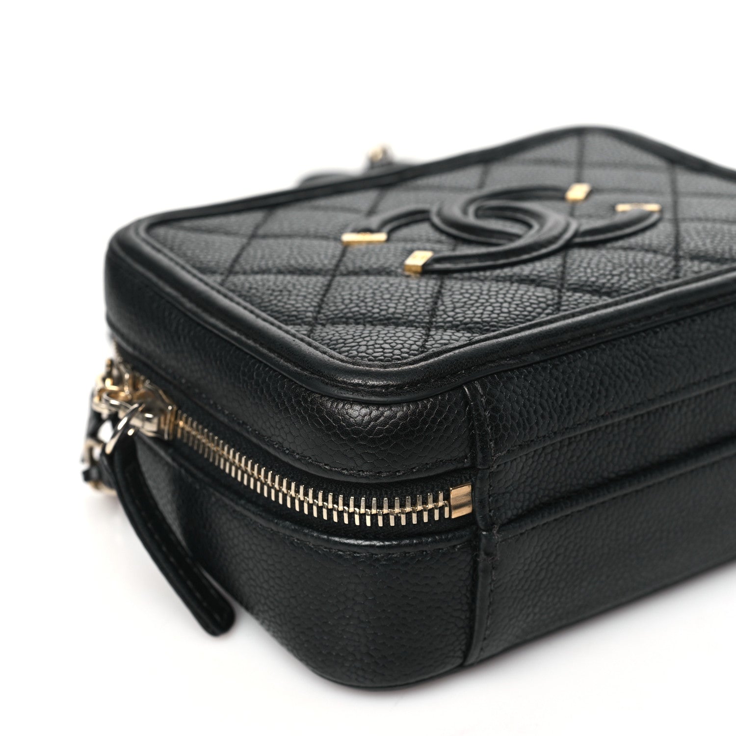 Chanel Caviar Quilted Small CC Filigree Vanity Case Black 8 of 12