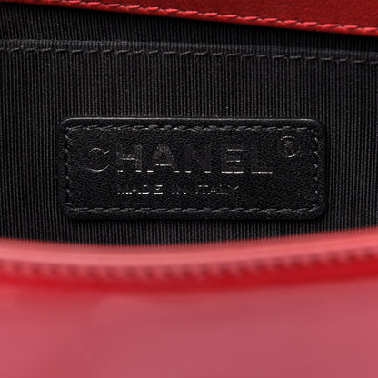 Chanel Patent Calfskin Quilted Small Plexiglass Boy Flap Red 8 of 9