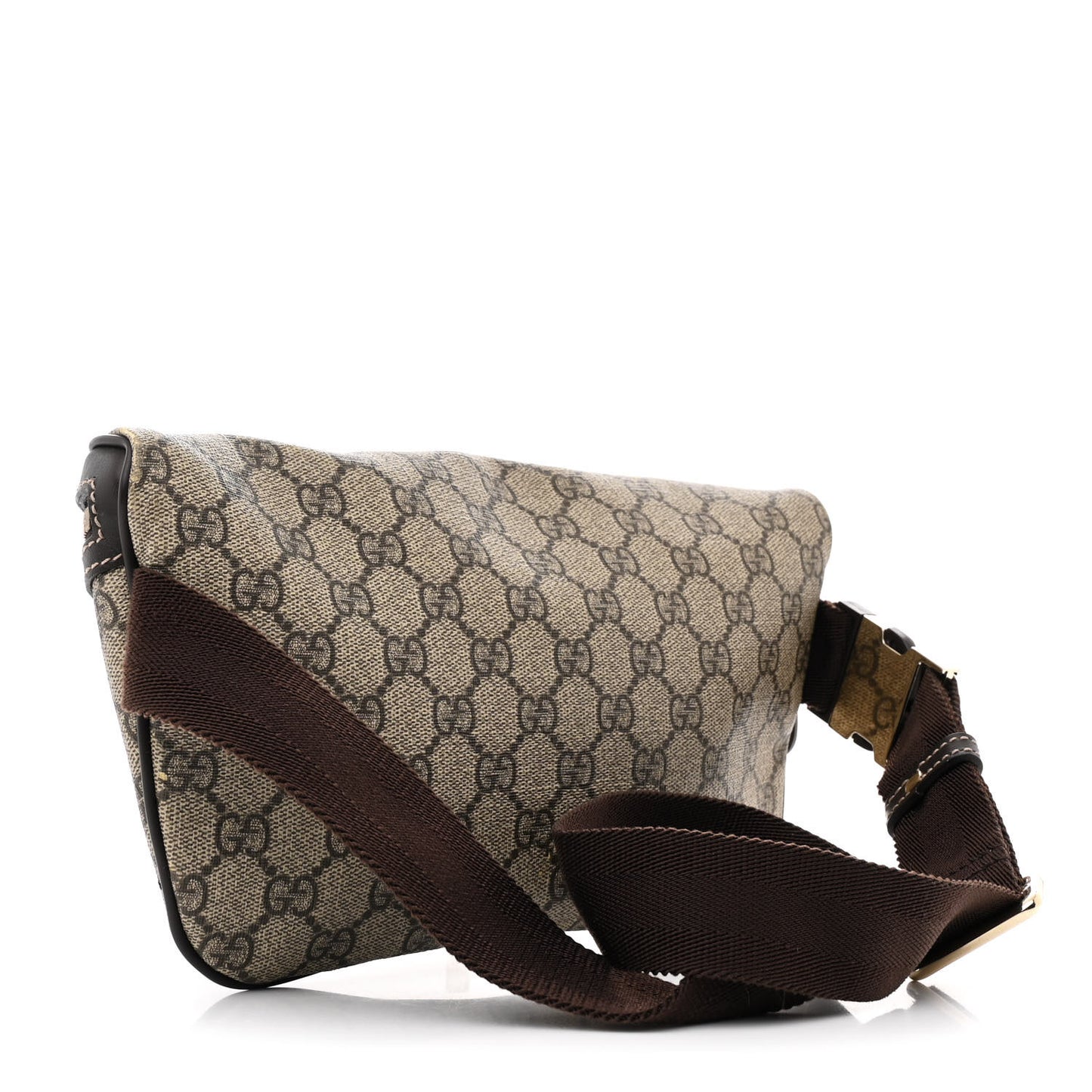 GG Supreme Monogram Belt Bag Dark Brown