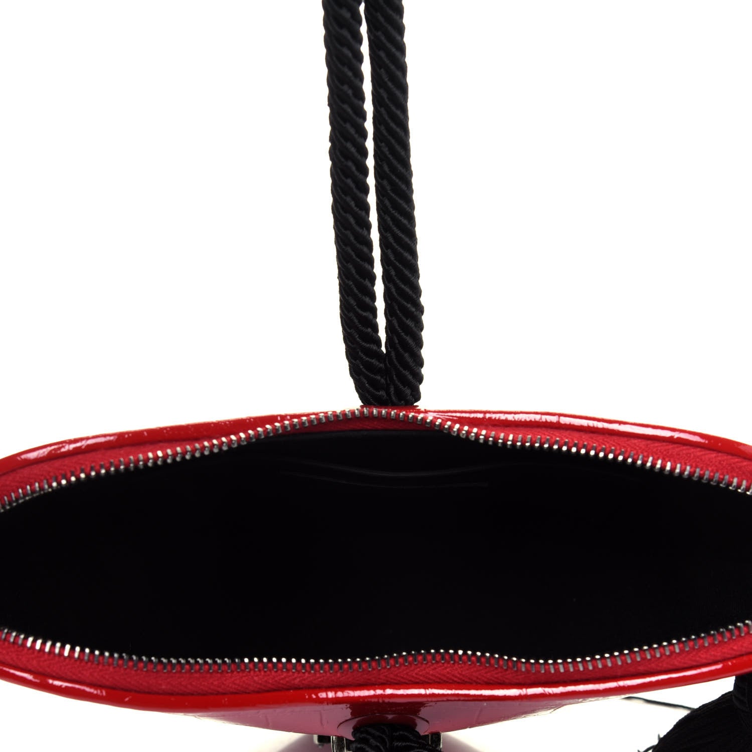 Saint Laurent Patent Crocodile Embossed Sac Coeur Heart Shaped Clutch Red 6 of 15