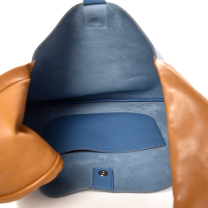 Celine Calfskin Large Ribbon Shoulder Bag Blue 5 of 9