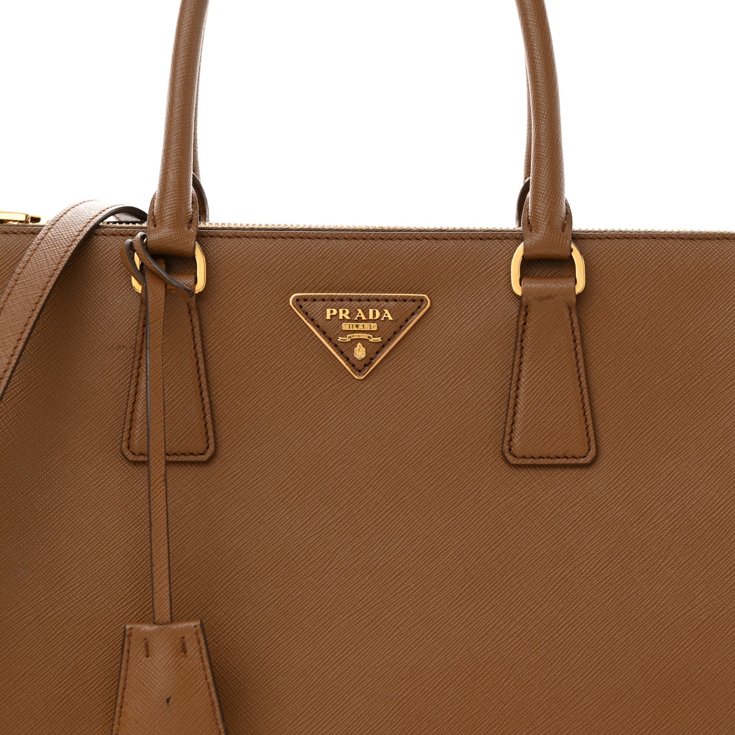 Saffiano Large Galleria Double Zip Tote Cannella