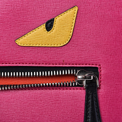 Fendi Vitello Elite Cuoio Monster Buggies Medium Roll Tote Ciclamino Black Multicolor Verde Prato 11 of 12