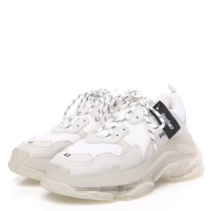 Balenciaga Fabric Mesh Clear Sole Mens Triple S Sneakers 43 White 3 of 6