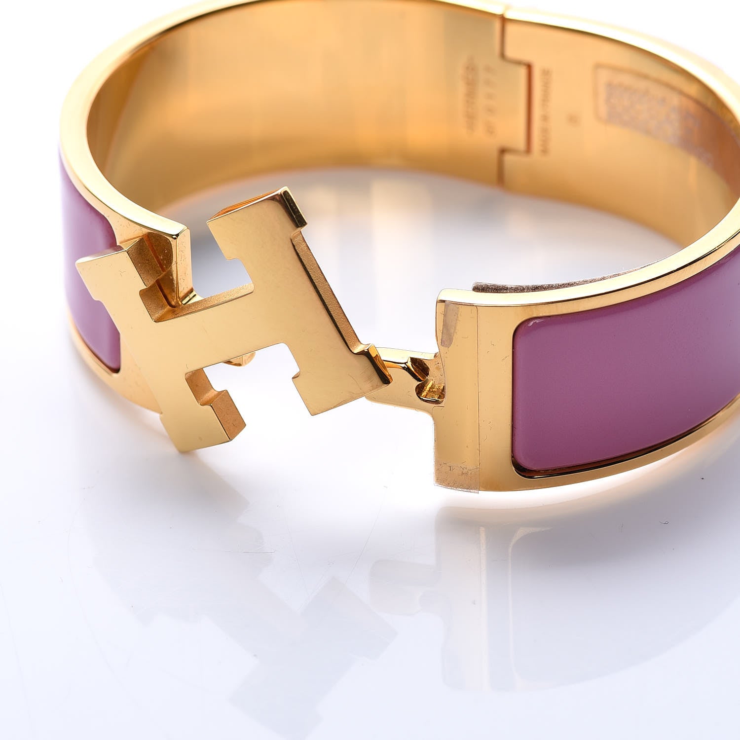 Hermes Enamel Wide Clic Clac H Bracelet PM Rose Flamingo 6 of 9