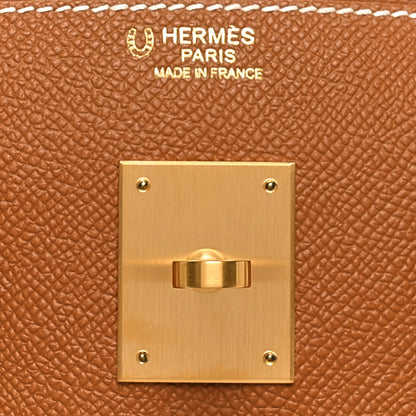 Hermes Epsom Horseshoe Birkin 30 Gold Craie 6 of 11