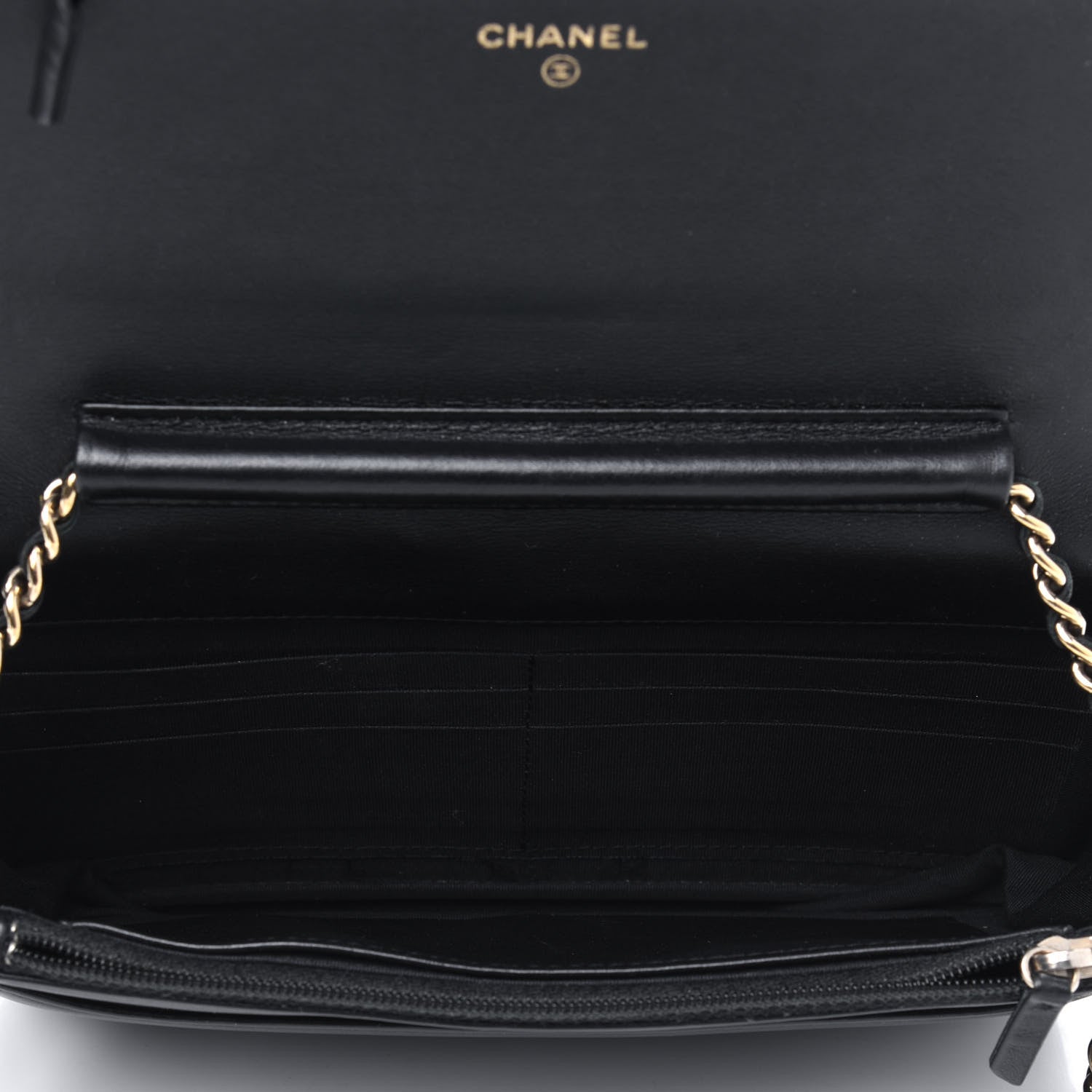 Chanel Metallic Goatskin Calfskin Boy Wallet on Chain WOC Black Silver 3 of 4