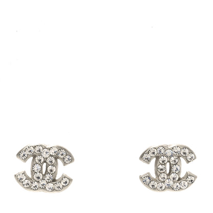 Chanel Crystal Mini Timeless CC Earrings Silver 1 of 4