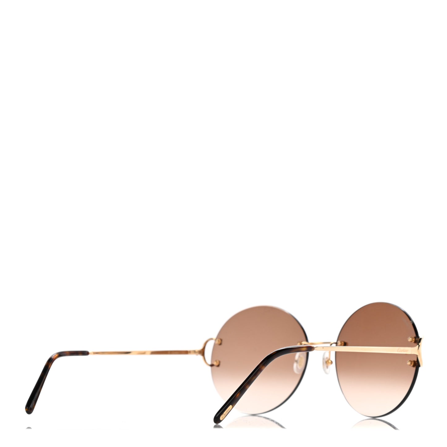 Rimless C-Decor Round Sunglasses Brown