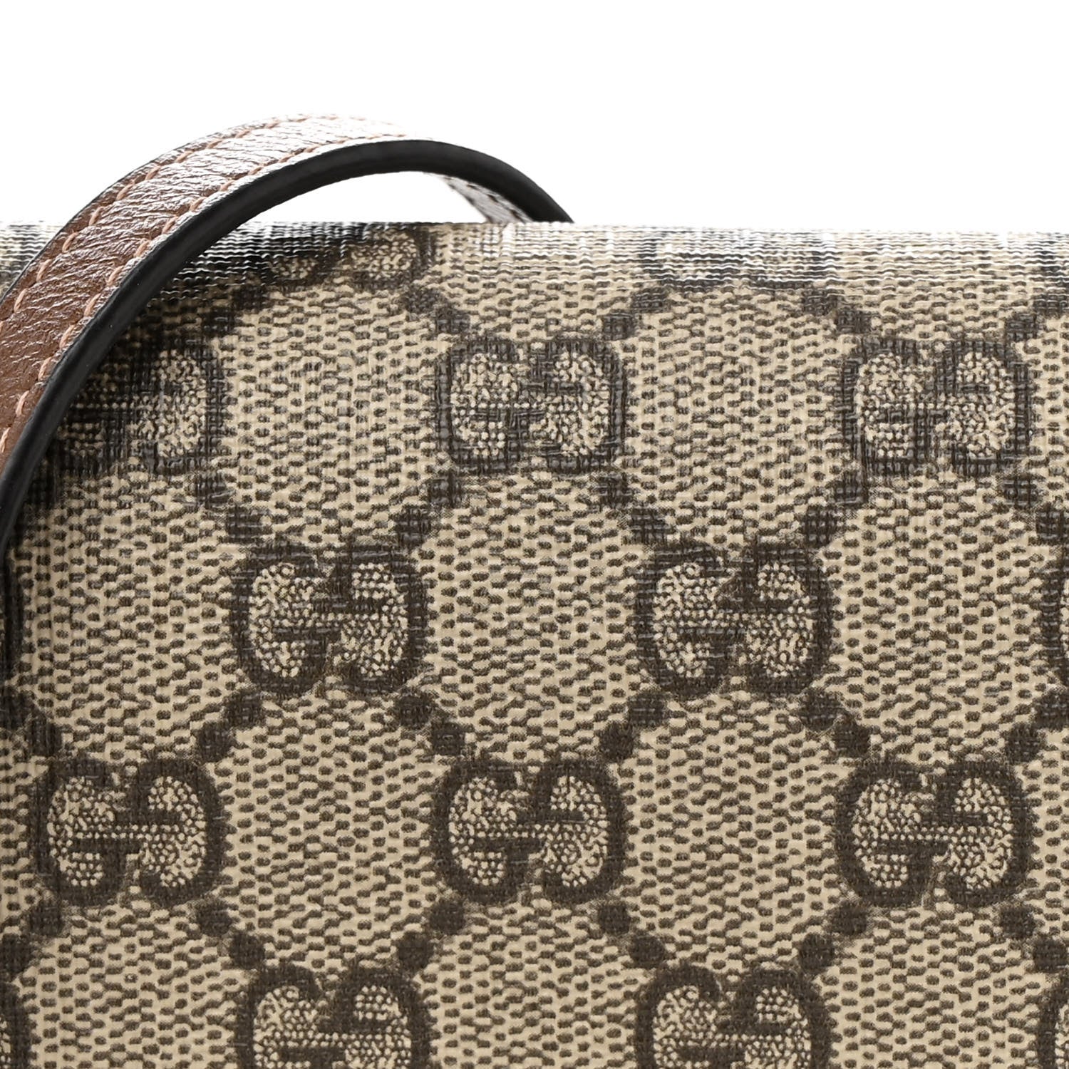 Gucci GG Supreme Monogram Mini Horsebit 1955 Crossbody Bag Beige Brown Sugar 8 of 17