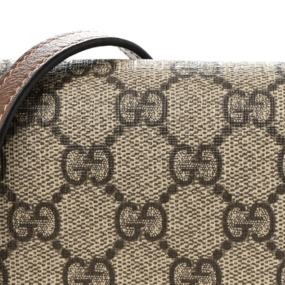 Gucci GG Supreme Monogram Mini Horsebit 1955 Crossbody Bag Beige Brown Sugar 8 of 17