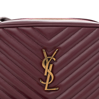 Saint Laurent Calfskin Matelasse Monogram Lou Camera Bag Dark Legion Red 8 of 11