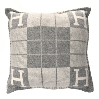 Hermes Wool Cashmere Avalon III Pillow PM Ecru Gris Clair 1 of 3