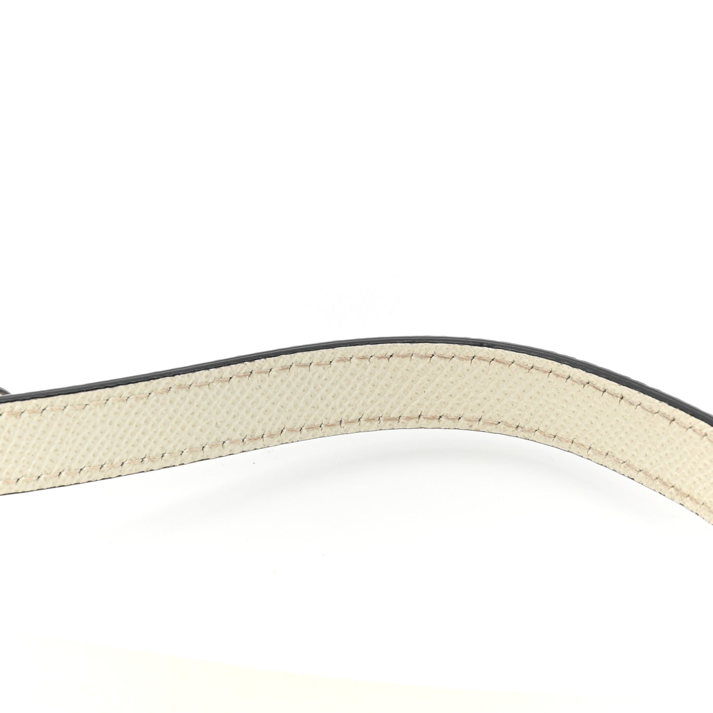 Grained Calfskin Mini Saddle Bag White