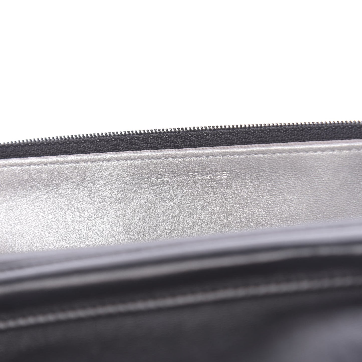 Lambskin Camellia Embossed Wallet on Chain WOC Black