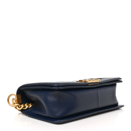 Chanel Lambskin Quilted Medium Boy Flap Dark Navy 4 of 10