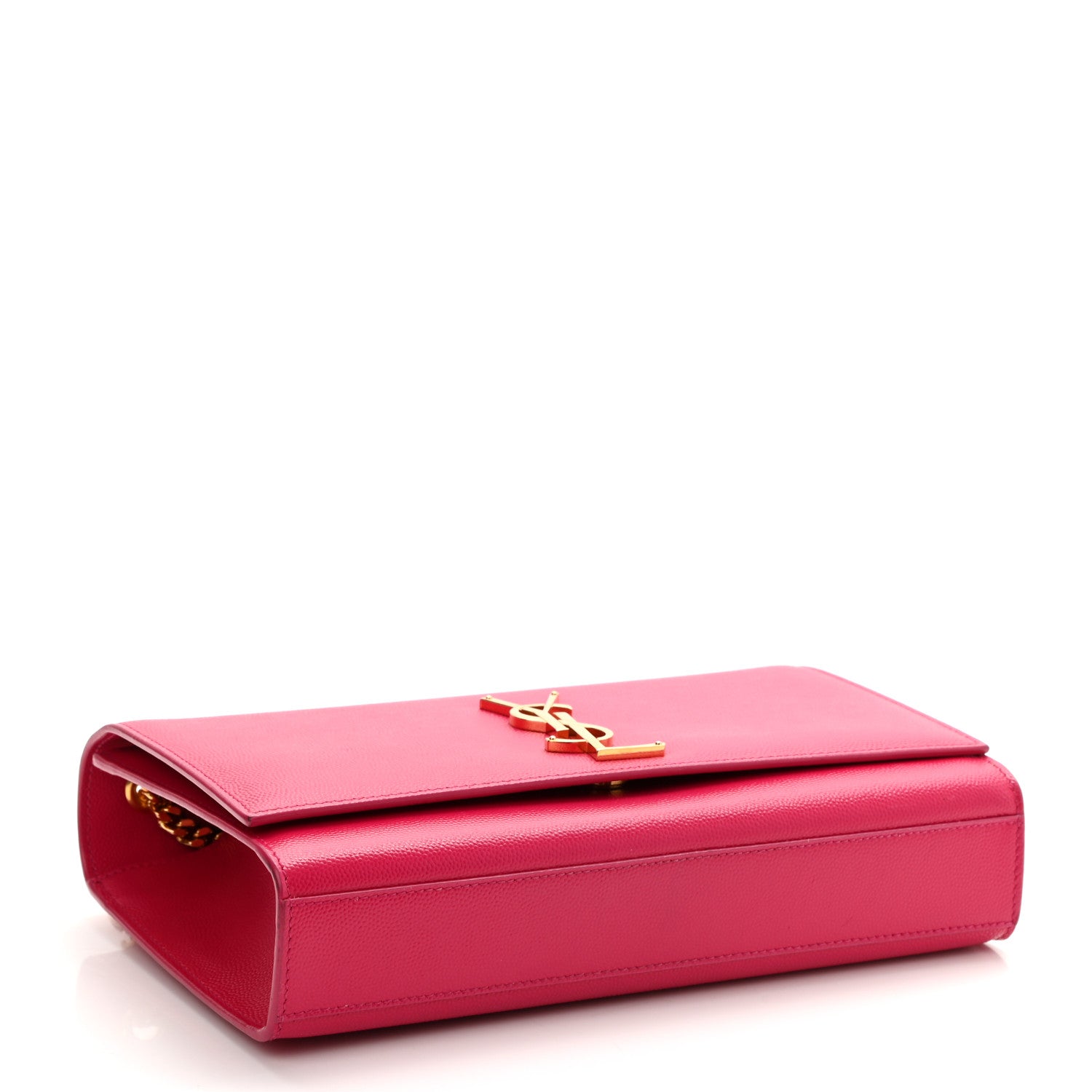 Saint Laurent Grain De Poudre Medium Monogram Kate Satchel Lipstick Fuchsia 3 of 9