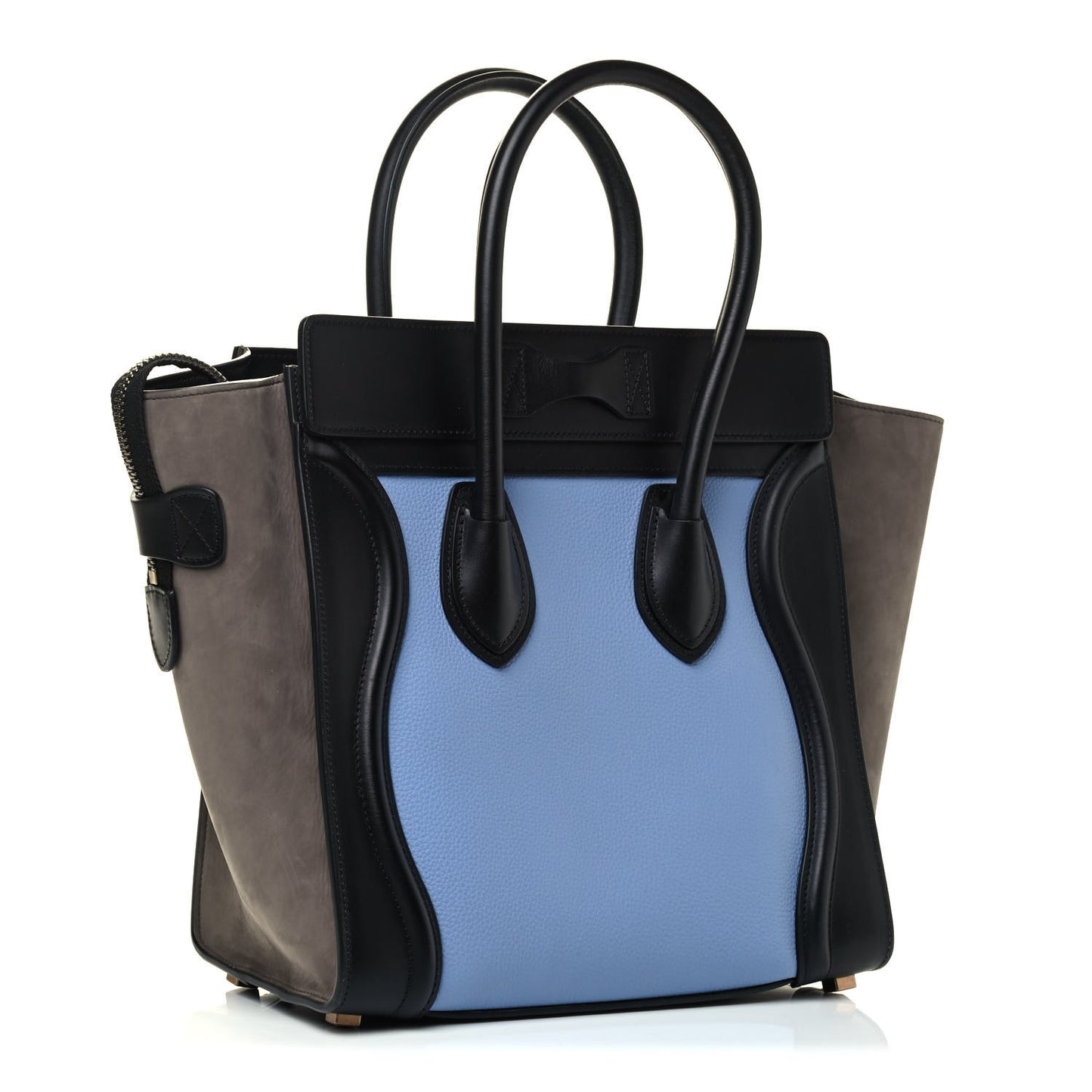 Baby Grained Calfskin Nubuck Micro Tri-Color Luggage Porcelain