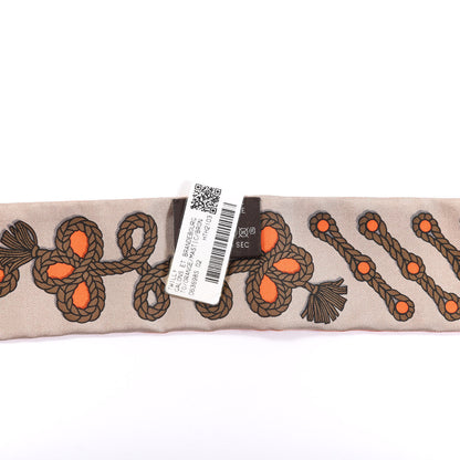 Hermes Silk Galons Et Brandebourg Twilly Orange Mastic Bronze 2 of 3