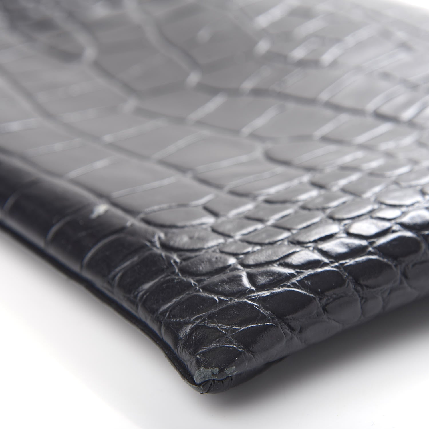 Givenchy Calfskin Crocodile Embossed Medium Antigona Envelope Clutch Black 9 of 10
