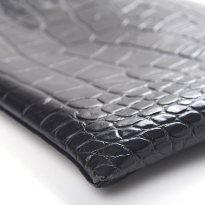 Givenchy Calfskin Crocodile Embossed Medium Antigona Envelope Clutch Black 9 of 10
