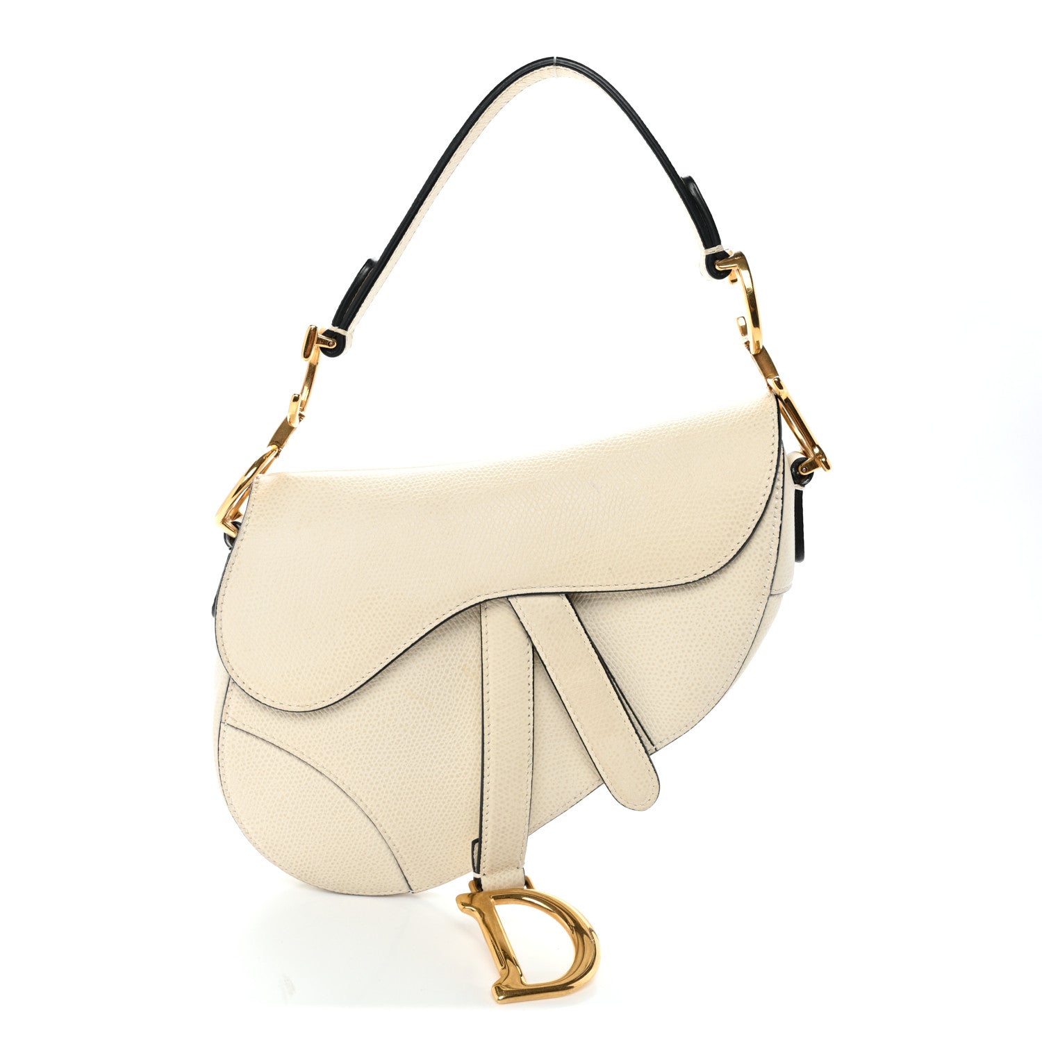 Christian Dior Grained Calfskin Mini Saddle Bag White 1 of 10