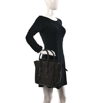 Celine Goatskin Micro Luggage Dark Taupe 2 of 11