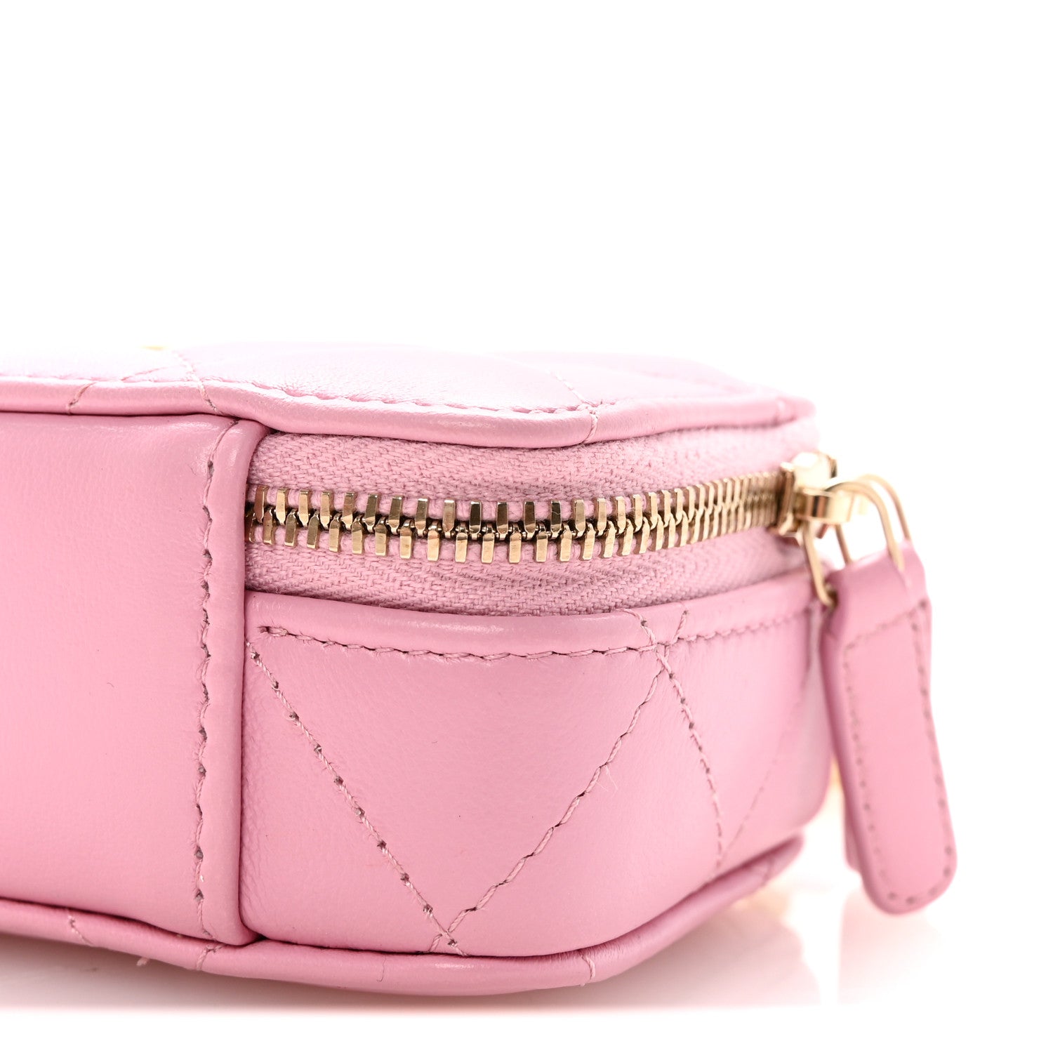Chanel Lambskin Quilted Mini Lacquered Chain Clutch Pink 10 of 10