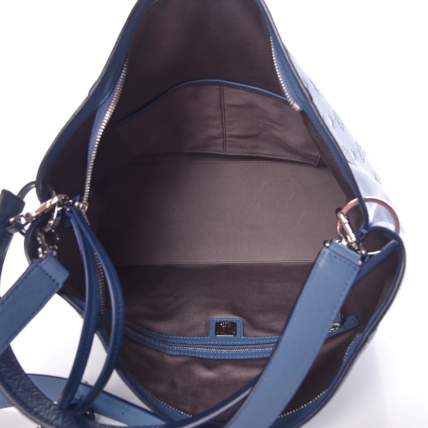 MCM Calfskin Ottomar Monogram Large Klara Hobo Luft Blue 8 of 11