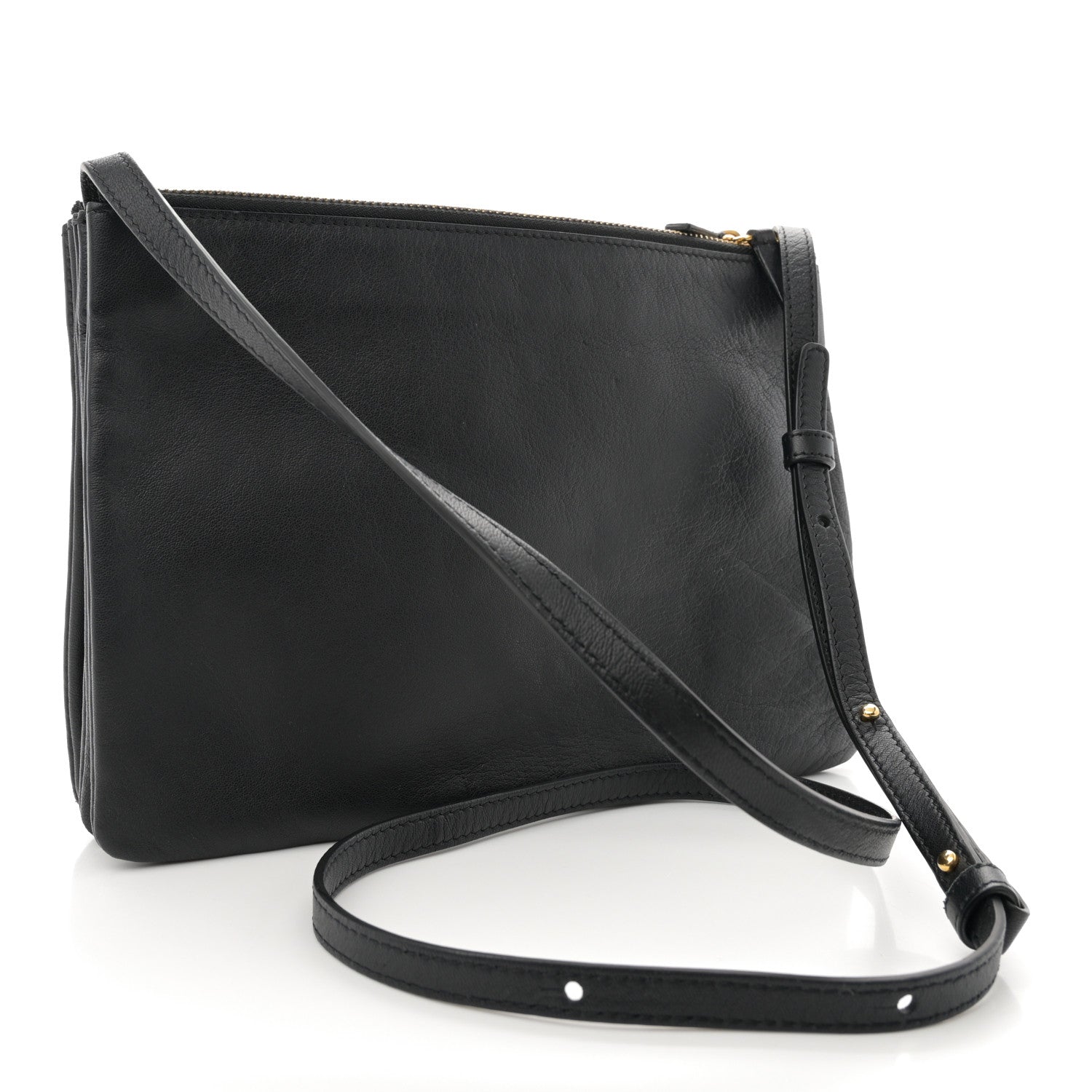 Celine Lambskin Large Trio Crossbody Bag Black 3 of 10