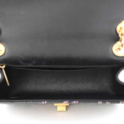 Chanel Calfskin Crocodile Embossed Graffiti 2.55 Mini Cocodile Reissue Flap Black Gold 5 of 10