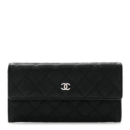 Chanel Iridescent Caviar Quilted Large Flap Wallet Black 1 of 9