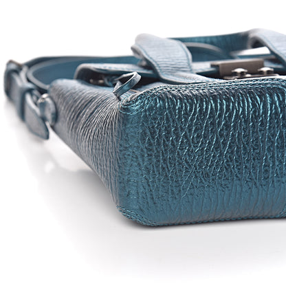 3.1 Phillip Lim 3.1 Metallic Textured Calfskin Mini Pashli Satchel Turquoise 8 of 10
