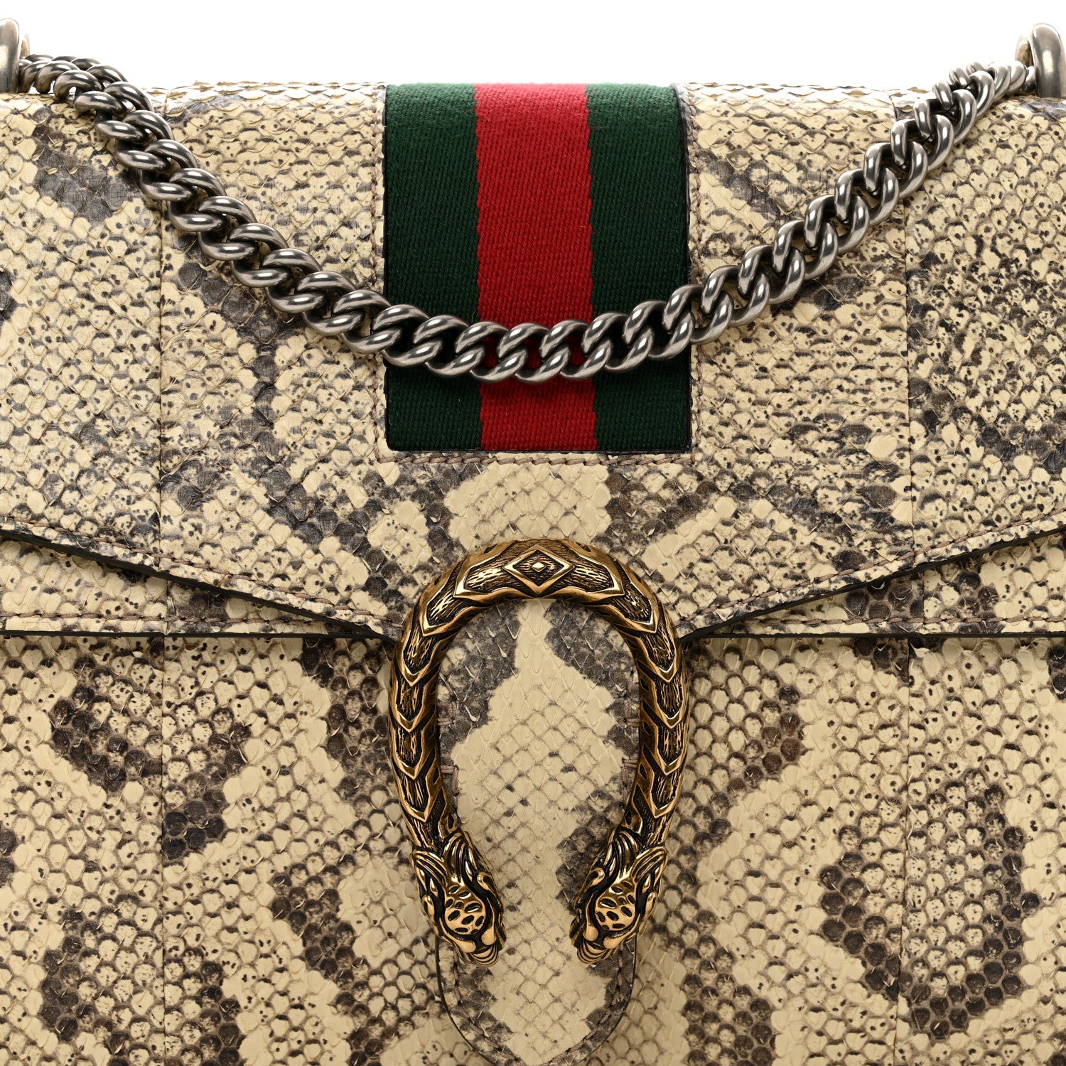 Gucci Snakeskin Web Medium Dionysus Shoulder Bag Natural 5 of 12