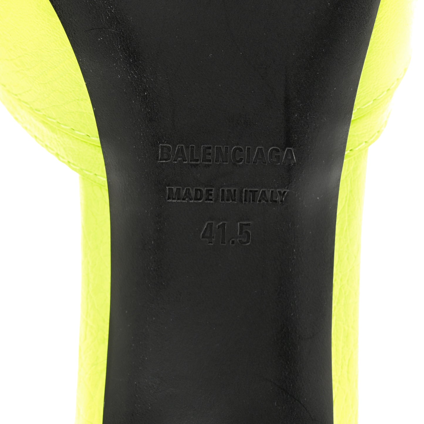 Agneau Arena Cagole 50mm Slide Sandals 41.5 Fluo Yellow