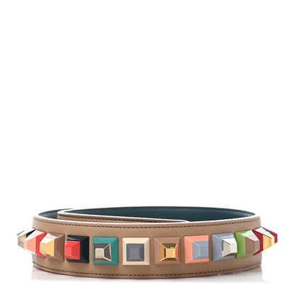Fendi Vitello Dolce Plexiglass Bi-Color Studded Strap You Cuoio Oceano Multicolor 2 of 4