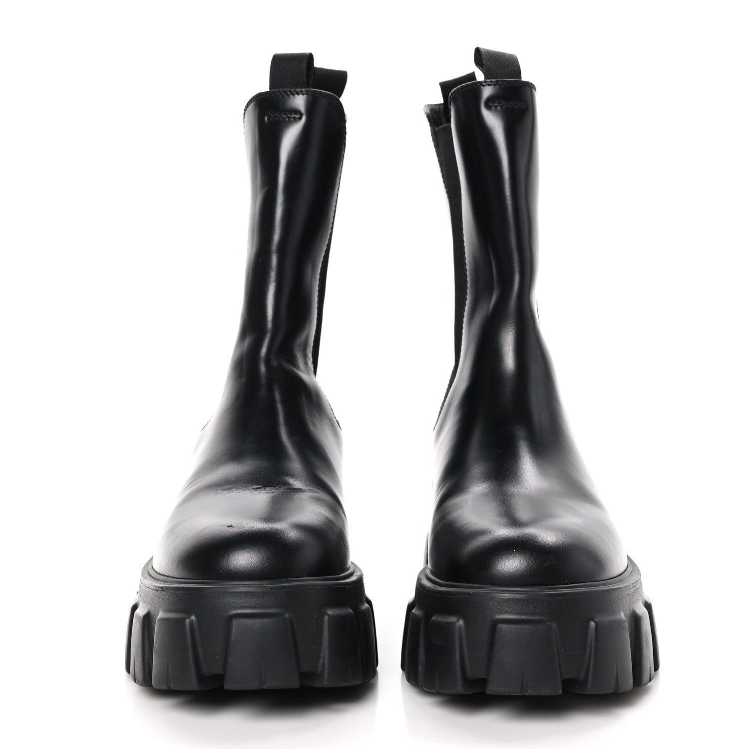 Prada Spazzolato Rois Mens Monolith Chelsea 55mm Tall Boots 38 Black 2 of 10