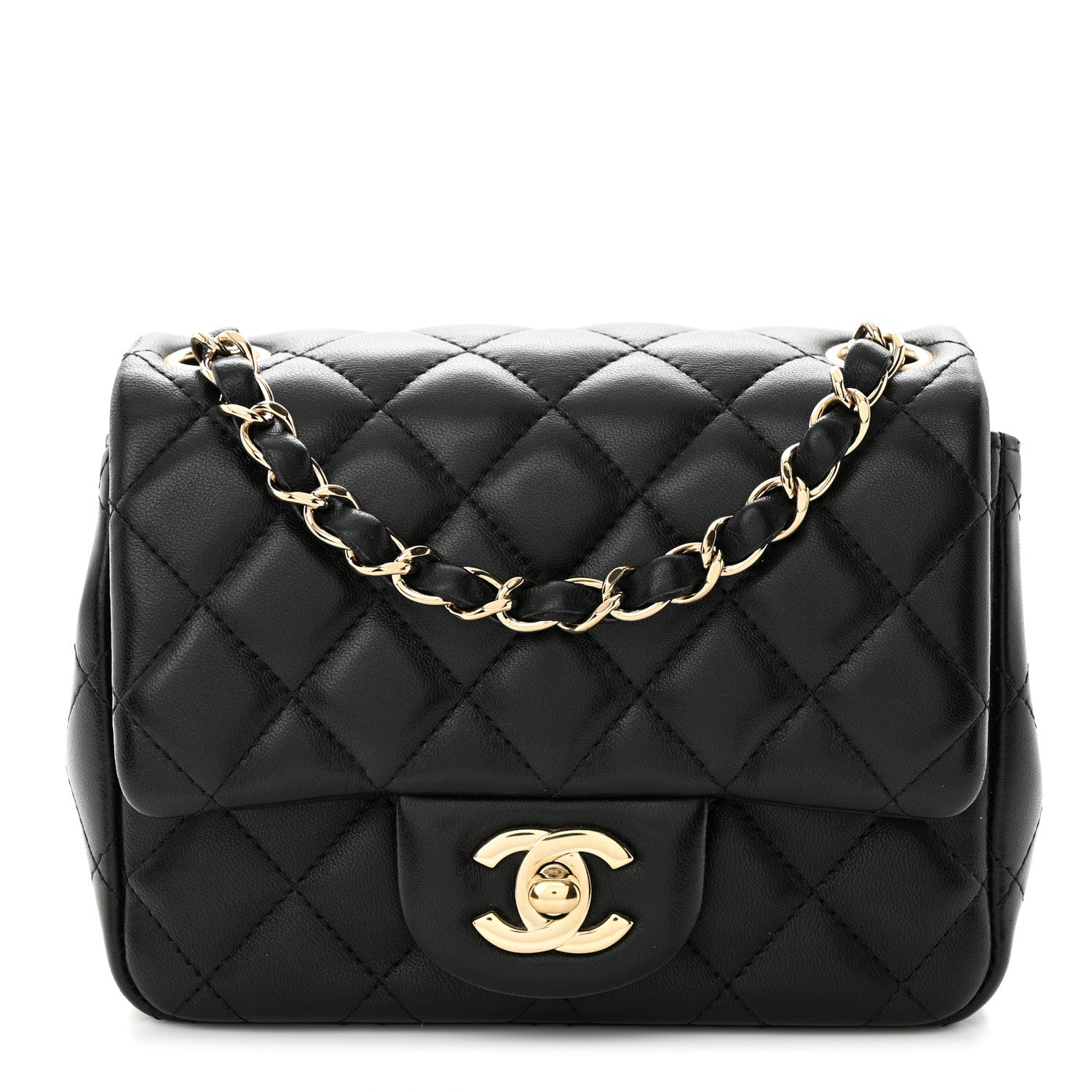 Chanel Lambskin Quilted Mini Square Flap Black 1 of 11