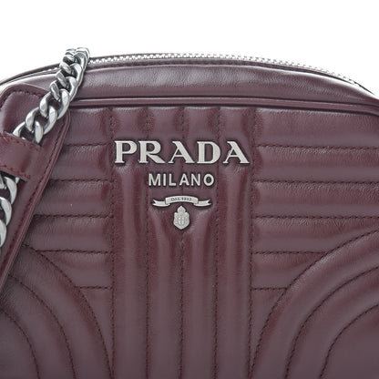 Prada Soft Calfskin Diagramme Crossbody Bag Granato 8 of 11
