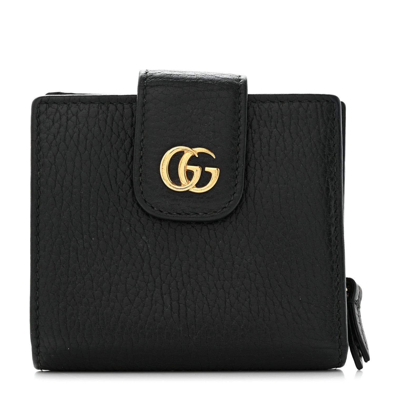 Gucci Dollar Calfskin GG Marmont French Wallet Black 1 of 7