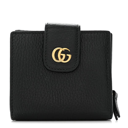 Gucci Dollar Calfskin GG Marmont French Wallet Black 1 of 7