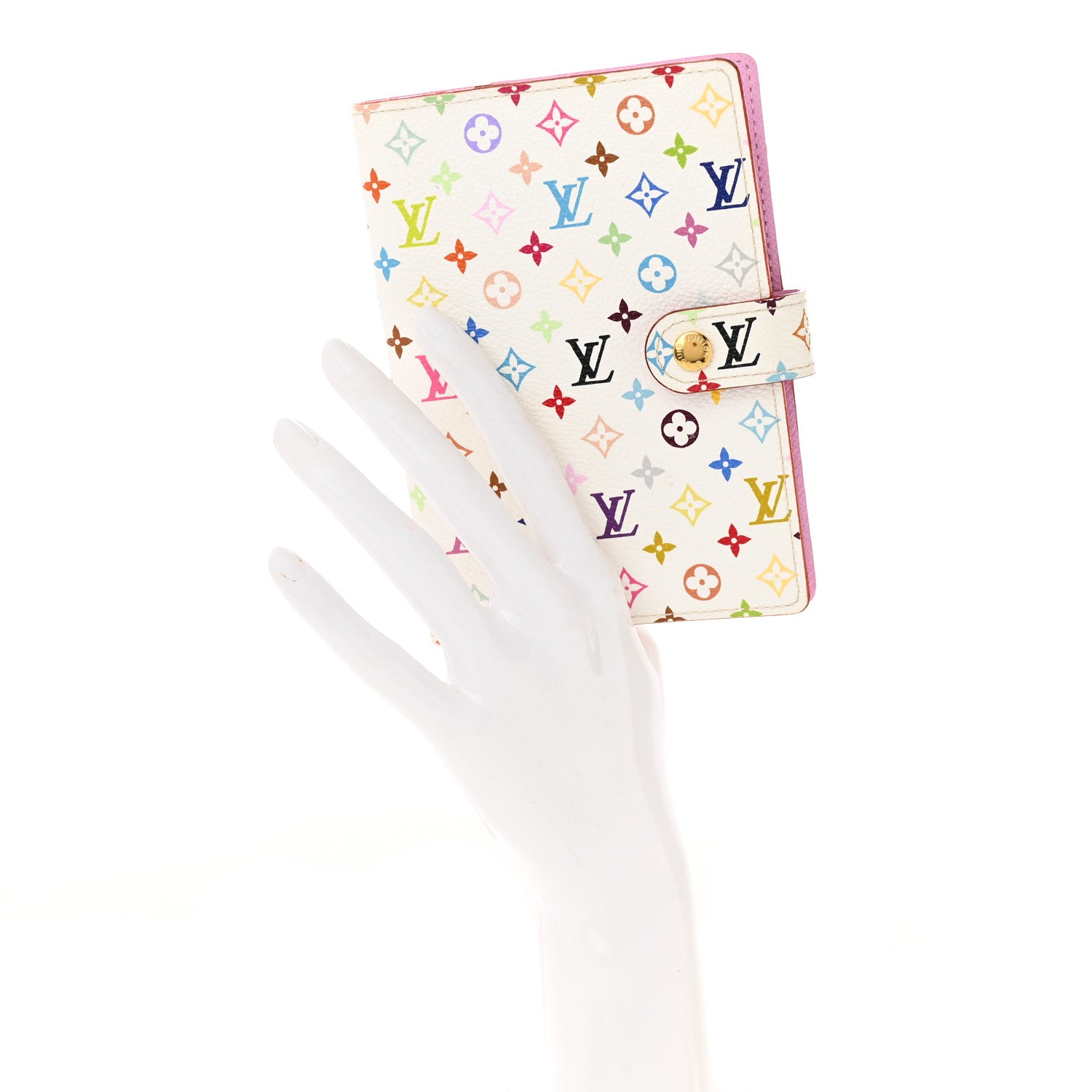 Louis Vuitton Monogram Multicolor Small Ring Agenda Cover White Litchi 2 of 7