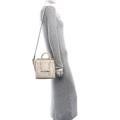 Celine Smooth Calfskin Nano Luggage White 3 of 9