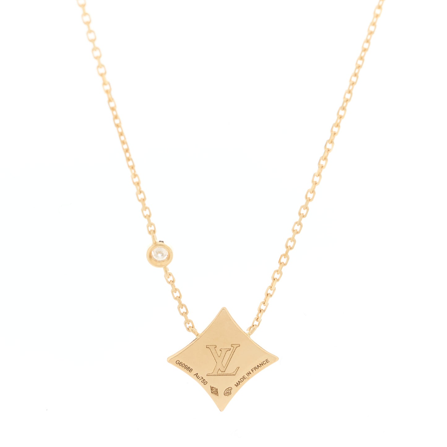 18K Yellow Gold Diamond Black Onyx Color Blossom BB Star Pendant Necklace