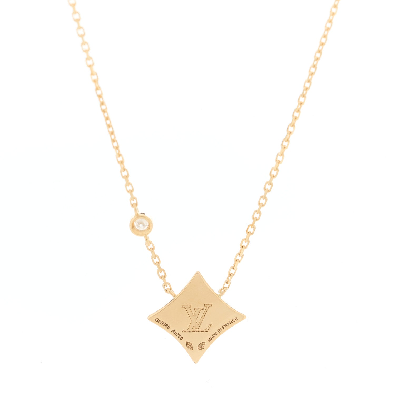 Louis Vuitton 18K Yellow Gold Diamond Black Onyx Color Blossom BB Star Pendant Necklace 4 of 6