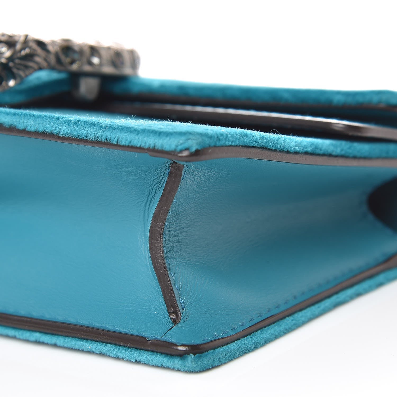 Gucci Velvet Super Mini Dionysus Shoulder Bag Pavone Cyan 8 of 9