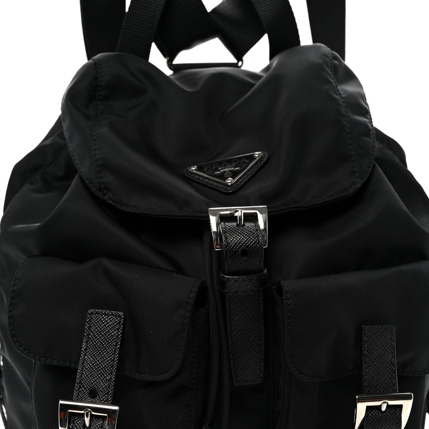 Re-Nylon Saffiano Small Backpack Black